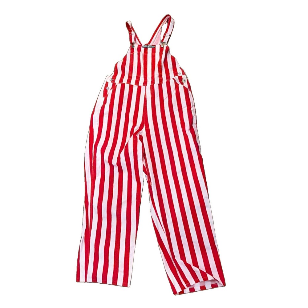 Game Bibs college game day Striped Red and White Overalls size Large Badger